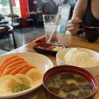Frisco Sushi 469 - Salmon sashimi, sushi rice, miso soup - Japanese Near Me - Frisco, Texas