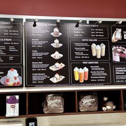 May 2024 menu of sundaes, toppings, milkshakes, coffee chillers, smoothies, etc. May 2024 menu of sundaes, toppings, milkshakes, coffee chillers, smoothies, etc.
