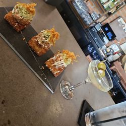 Barrel 21 Distillery And Dining - Salmon Tartar and Ketel One dirty vodka martini with bleu cheese olives