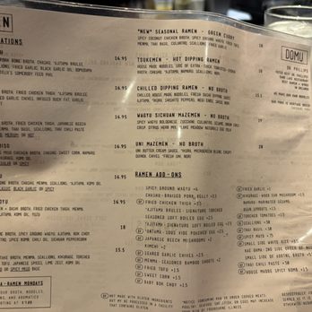 DOMU - Dr. Phillips - Menu - Ramen Near Me - Orlando, Florida