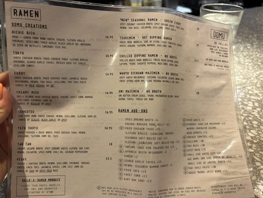 Menu photo 2 DOMU - Dr. Phillips Orlando, FL