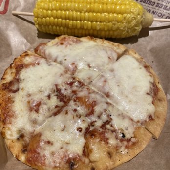 Chili's - Kids Cheese pizza with Sweet Corn on the Cob - Tex-Mex Near Me - Mansfield, Texas