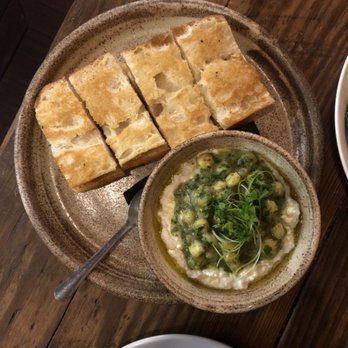Foraged. A Hyper Seasonal Eatery - House made ricotta with baguette - New American Near Me - Baltimore, Maryland