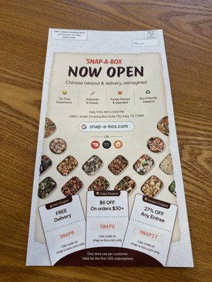 Menu photo 2 Snap-a-Box Katy, TX