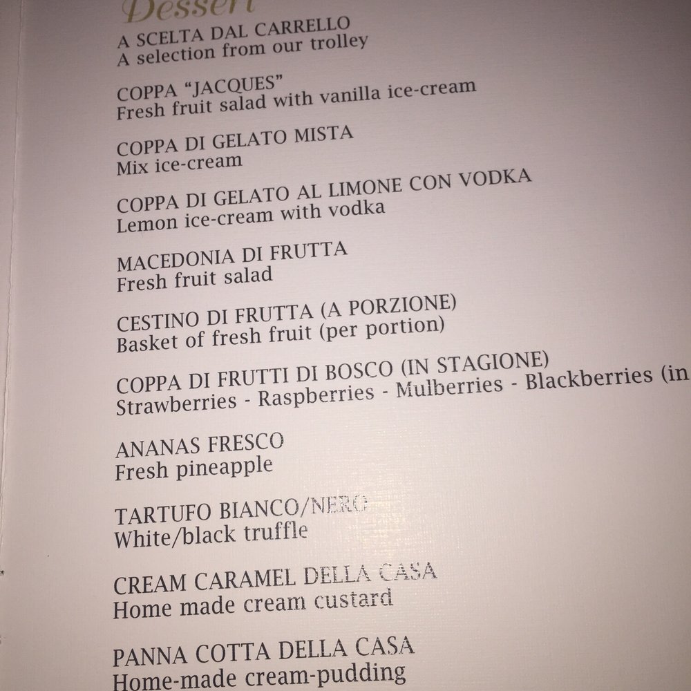 This is a really uninspiring dessert menu.
