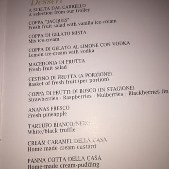 Girarrosto Toscano - This is a really uninspiring dessert menu. - Italian Near Me - Rome, RM