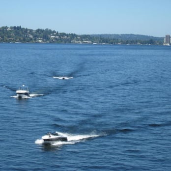 I-90 Floating Bridge - Boaters and Lake Washington are simpatico.  Seen from the path alongside I-90. - Landmarks & Historical Buildings Near Me - Seattle, Washington