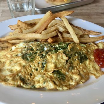 Parlay - Spinach and cheese omelette with fries - New American Near Me - Sunset Park, New York Parlay - Spinach and cheese omelette with fries - New American Near Me - Sunset Park, New York