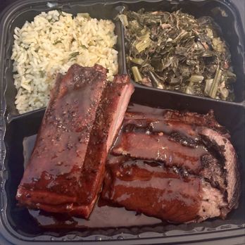 Tommy's BBQ - Pork ribs and brisket with rice and greens - Barbeque Near Me - Hercules, California