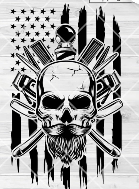 Beards And Shears Barbershop Logo