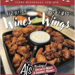 AJ's Rocking L Specialty Meats and Gourmet Market - Wing & Wine Wednesday at AJ's AJ's Rocking L Specialty Meats and Gourmet Market!