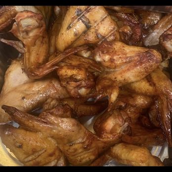Pit-N-Peel - WINGS smoking on the open pit! Check dem grill marks - Barbeque Near Me - Baton Rouge, Louisiana