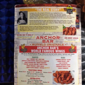 Anchor Bar - Wing menu - Chicken Wings Near Me - San Antonio, Texas
