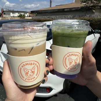 Homeboy Coffee - Homeboy latte with cream top and ube matcha - Coffee & Tea Near Me - Artesia, California Homeboy Coffee - Homeboy latte with cream top and ube matcha - Coffee & Tea Near Me - Artesia, California