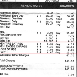 Dollar Rent A Car - This is the actual bill