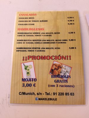 Menu photo 4 Makelebule Madrid, M