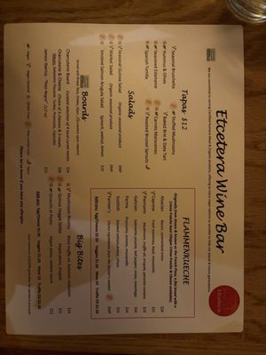 Menu photo 1 Etcetera Wine Bar San Francisco, CA Menu photo 1 Etcetera Wine Bar San Francisco, CA