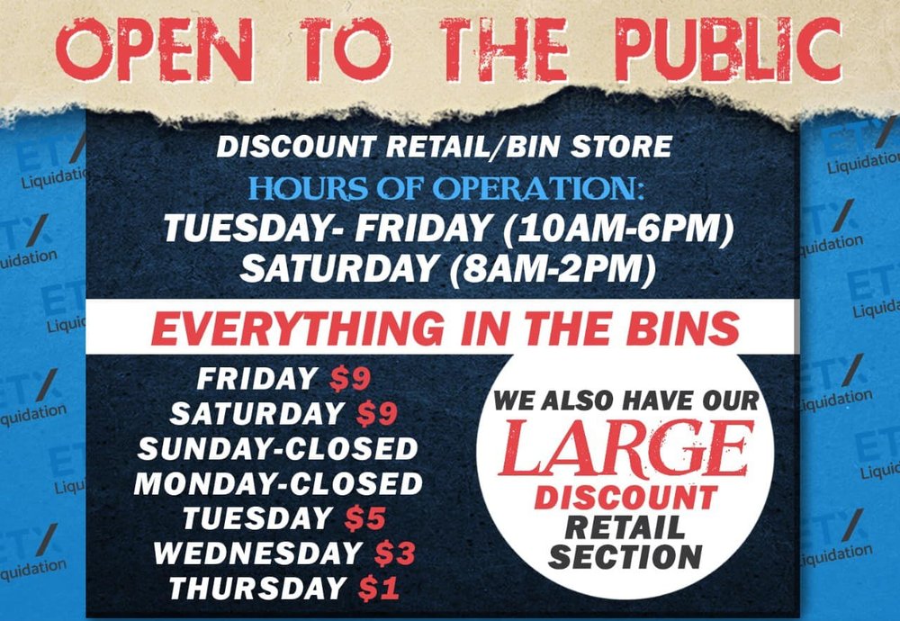 ETX LIQUIDATION Updated August 2024 101 Fastener Ln, Longview