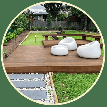 Challengers Tree Service - a wooden deck with white furniture - Tree Services Near Me - Grove City, Ohio Challengers Tree Service - a wooden deck with white furniture - Tree Services Near Me - Grove City, Ohio