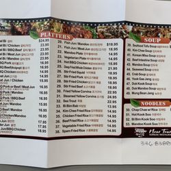 Take out menu