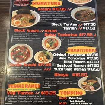 Ramen Arashi - Menu - Ramen Near Me - Canmore, Alberta