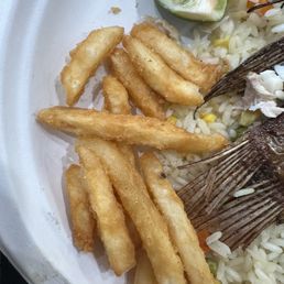 a plate of fish and fries a plate of fish and fries