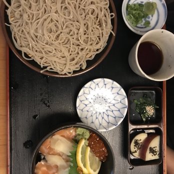 Soba-ya - Salmon and cold soba lunch special - Japanese Near Me - New York, New York Soba-ya - Salmon and cold soba lunch special - Japanese Near Me - New York, New York