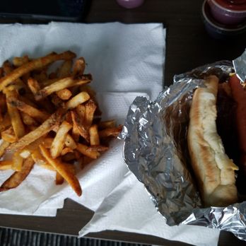 Five Guys - Cajun fries and bacon cheese dog - Burgers Near Me - Phoenix, Arizona