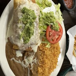 Agave Azul Mexican Restaurant - Beef Chimichanga Plate