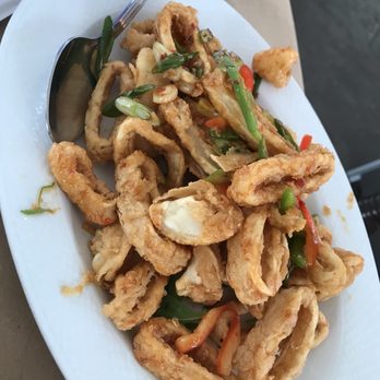 Blue - Thai Calamari served with Thai chili sauce. My favorite calamari plate hands down. Literally love it! - Mediterranean Near Me - Staten Island, New York