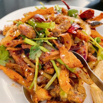 Bao Gogo - M23. Stir fried king oyster mushroom with beef - Szechuan Near Me - Alpharetta, Georgia Bao Gogo - M23. Stir fried king oyster mushroom with beef - Szechuan Near Me - Alpharetta, Georgia