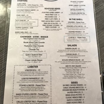 Quito's - Menu Page 1 - Seafood Near Me - Bristol, Rhode Island Quito's - Menu Page 1 - Seafood Near Me - Bristol, Rhode Island