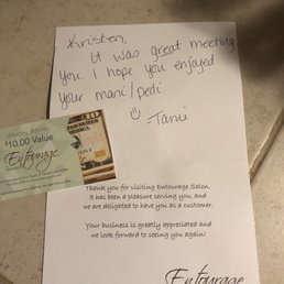 Thank you note and gift card. Nice touch. Thank you note and gift card. Nice touch.