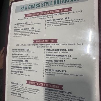 Sawgrass Grill - menu - Cafes Near Me - Naples, Florida