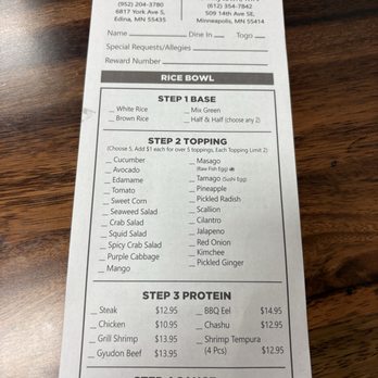 JJ'S Poke - Rice bowl options - Hawaiian Near Me - Edina, Minnesota