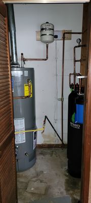 WATER HEATER REPLACEMENT - Installed two water heaters in this home. One for the original part of the house and the other for the home addition. Installed a whole house filtration system to provide longevity of plumbing system and give the homeowners the best water for their home.