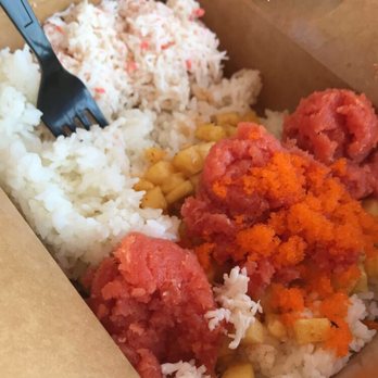 Kamea Poke - 3 scoops spicy tuna, 2 scoops of crab meat, rice, lots of pineapple and medium sauce. - Poke Near Me - Dana Point, California Kamea Poke - 3 scoops spicy tuna, 2 scoops of crab meat, rice, lots of pineapple and medium sauce. - Poke Near Me - Dana Point, California