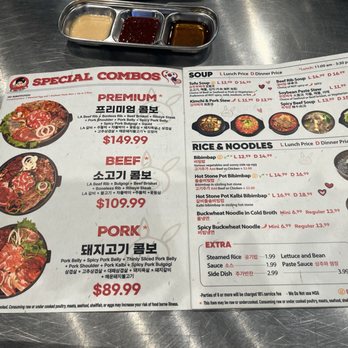 Honey Pig BBQ - special combo, soup, rice and noodle menu - Korean Near Me - Houston, Texas