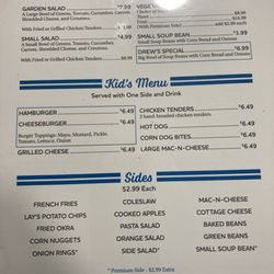 Drew's on Main - March 2025 menu page 2