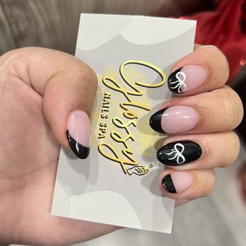 Glossy Nails & Spa - their business card along with the latest nails they did ! - Nail Salons Near Me - Orange, California
