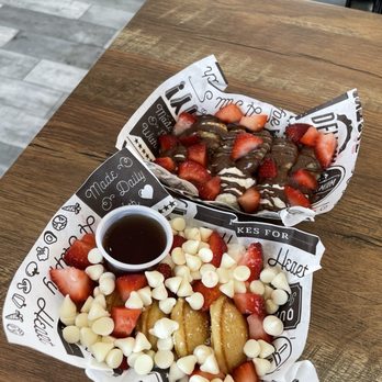 Buttermee Pancakes - strawberries and cream, nutella - Comfort Food Near Me - Long Branch, New Jersey Buttermee Pancakes - strawberries and cream, nutella - Comfort Food Near Me - Long Branch, New Jersey