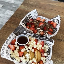 Buttermee Pancakes - strawberries and cream, nutella