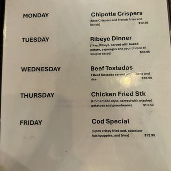 Perika's Terrace - Menu as of 05.16.2026 - Wine Bars Near Me - Seminole, Texas Perika's Terrace - Menu as of 05.16.2026 - Wine Bars Near Me - Seminole, Texas