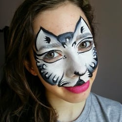 Face painting of Snow leopard, Sheila Jordan Art
