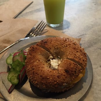 Gjusta - Smoked cod sandwich ($11) and apple juice ($4) - Bakeries Near Me - Venice, California