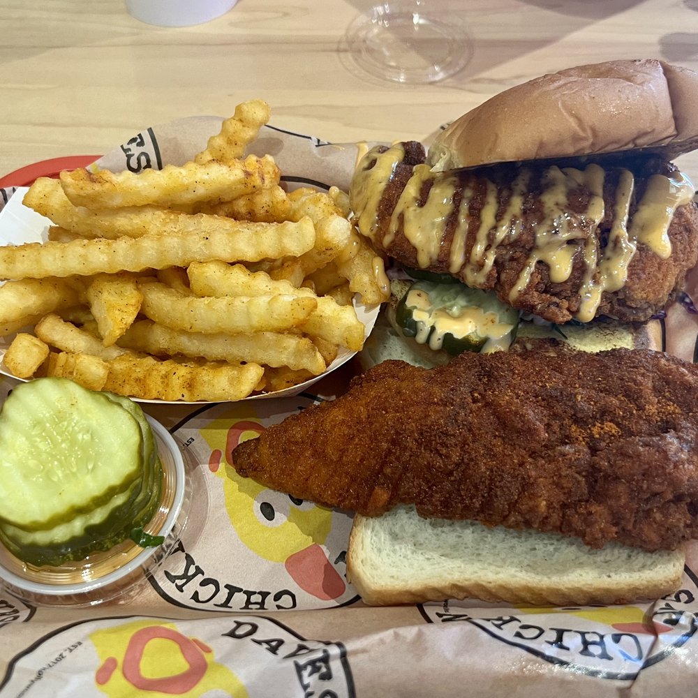 Dave's Hot Chicken - 1 Tender + 1 Slider - Chicken Shop Near Me - Denver, Colorado