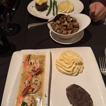 Forbes Mill Steakhouse - Filet and Scampi Mushrooms  Filet Oscar - Steakhouses Near Me - Danville, California