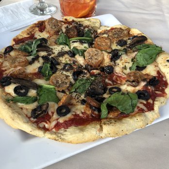 La Grotta On Main - Sausage olive and basil pizza that was somehow bland - Italian Near Me - Unionville, Ontario