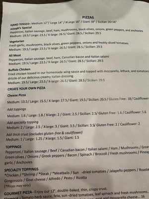 Menu photo 3 Joseph's Pizza Jacksonville, FL