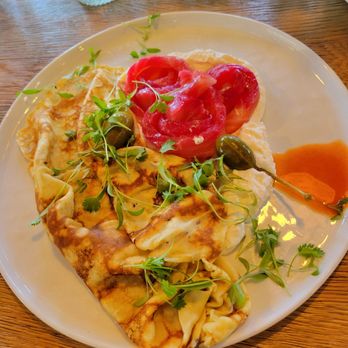 Lele Cake - Beet cured salmon crepe - Coffee & Tea Near Me - Los Gatos, California Lele Cake - Beet cured salmon crepe - Coffee & Tea Near Me - Los Gatos, California